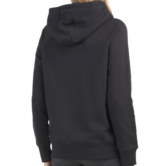 NEW UNDER ARMOUR Rival Fleece Logo Hoodie Black 001 261mn - Picture 2 of 2